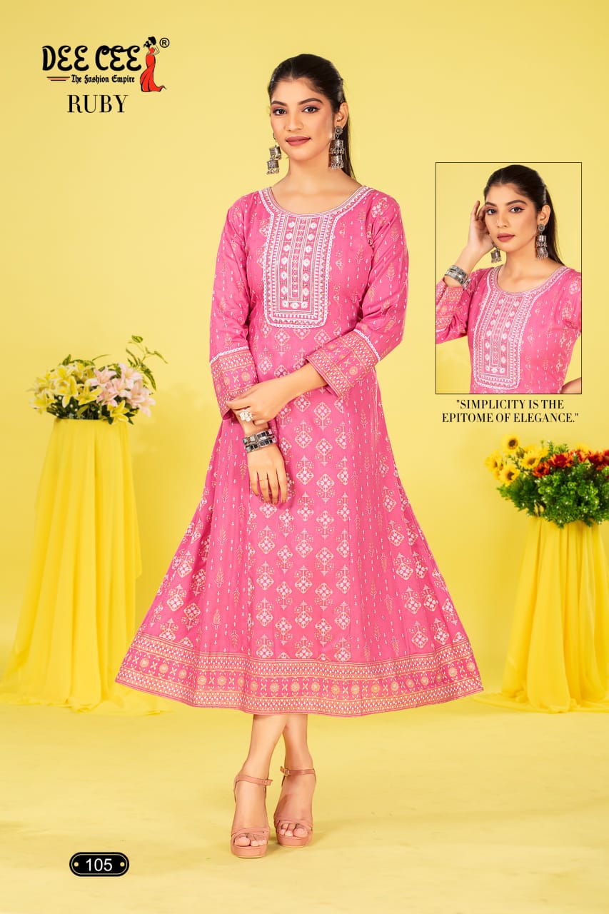 Ruby By Deecee Rayon Palin Printed Kurti Wholesale Price In Surat